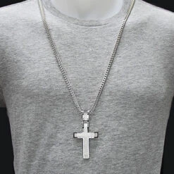 Diamond Cross Pendant Sterling Silver 1.24ct 7 Diamond Cross Pendant Sterling Silver 1.24ct -H'Hen Sale Store diamond cross pendant sterling silver 103ct p 47879bod