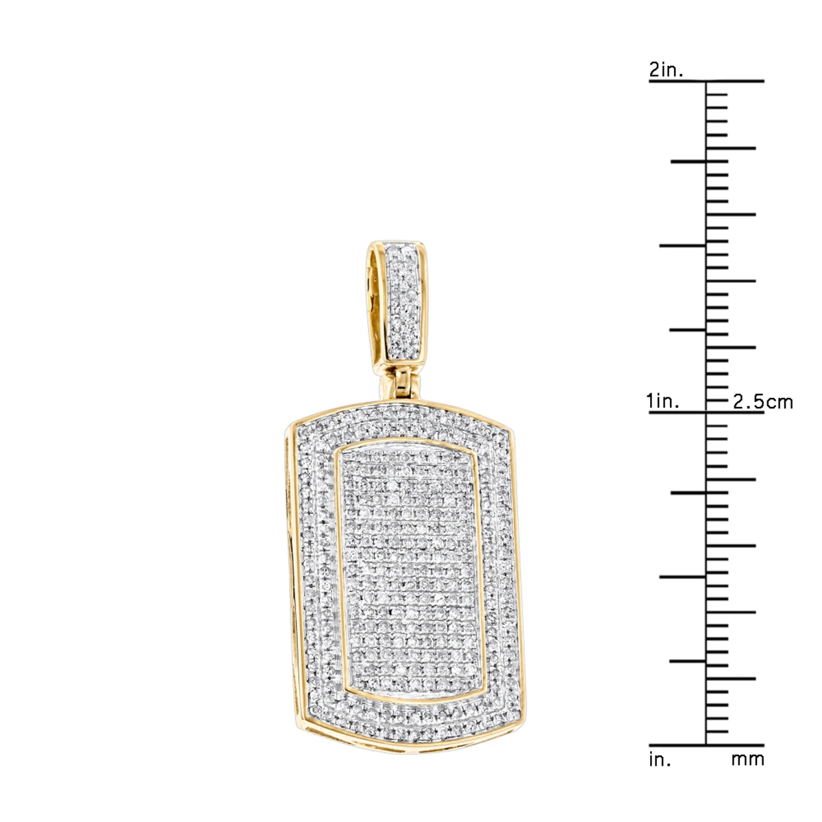 Diamond Dog Tags 10K Yellow Gold Iced Out Small Dog Tag Pendant By Luxurman 8 Diamond Dog Tags 10K Yellow Gold Iced Out Small Dog Tag Pendant By Luxurman - Image 6
