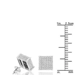 Cube Diamond Earrings For Men & Women 10K White Gold Square Stud Earrings 0.7ct 12 Cube Diamond Earrings For Men & Women 10K White Gold Square Stud Earrings 0.7ct -H'Hen Sale Store diamond earrings 10k gold diamond stud earrings 115ct p 13 rulerwh