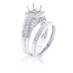 Diamond Engagement Ring Mounting Set 0.83ct 14K White Gold -H'Hen Sale Store diamond engagement ring mounting set 083ct 14k gold 2