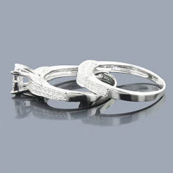 Diamond Engagement Ring Set 0.81ct 14K White Gold -H'Hen Sale Store diamond engagement ring set 081ct 14k p 44699back