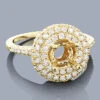 Halo Diamond Engagement Ring Setting 1.63ct 14K Yellow Gold