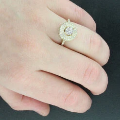 Halo Diamond Engagement Ring Setting 1.63ct 14K Yellow Gold -H'Hen Sale Store diamond engagement ring setting 163ct 14k gold p 40087bod