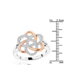 Diamond Flower Ring 10K White Gold 0.13ct Gold -H'Hen Sale Store diamond flower ring in rose gold 018ct 10k gold rulerwh