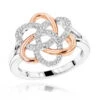 Diamond Flower Ring 10K White Gold 0.13ct Gold