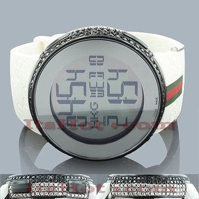 Unique White & Black Diamond Gucci Watch For Men 5.25 Carats YA114214 3 Unique White & Black Diamond Gucci Watch For Men 5.25 Carats YA114214