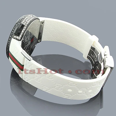 Unique White & Black Diamond Gucci Watch For Men 5.25 Carats YA114214 4 Unique White & Black Diamond Gucci Watch For Men 5.25 Carats YA114214 - Image 2