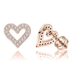 Women's Diamond Heart Earrings 0.29ct 14K White Gold -H'Hen Sale Store diamond heart earrings 029ct 14k gold p 44605 ro