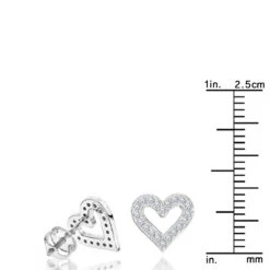 Women's Diamond Heart Earrings 0.29ct 14K White Gold -H'Hen Sale Store diamond heart earrings 029ct 14k gold p 44605 rulerwh