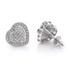 Diamond Heart Earrings Studs: 10K White Gold Pave Diamonds 0.5ct -H'Hen Sale Store diamond heart earrings studs 10k gold pave diamonds 05ct 1