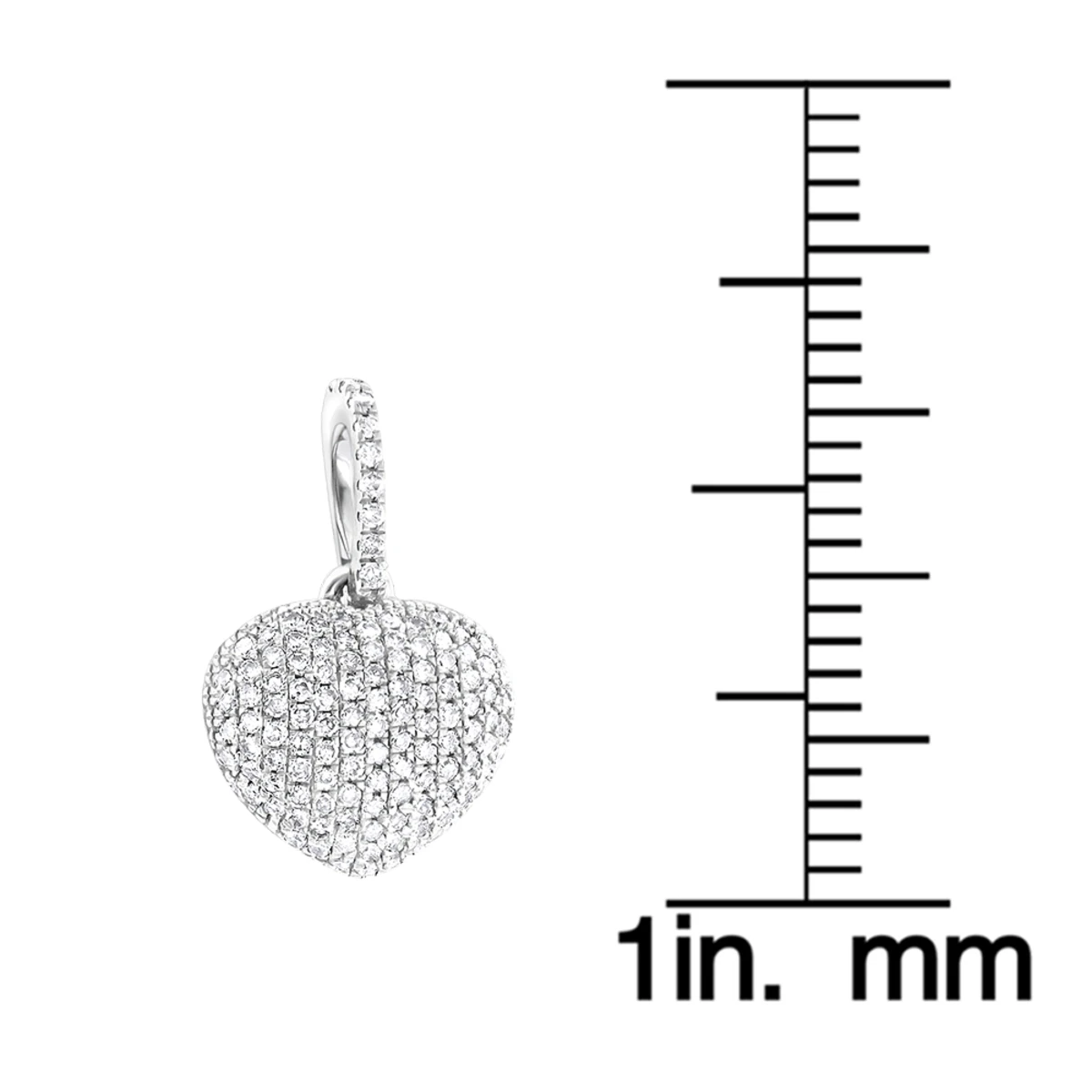 Diamond Heart Pendant 14K White Gold 0.3ct 8 Diamond Heart Pendant 14K White Gold 0.3ct - Image 6