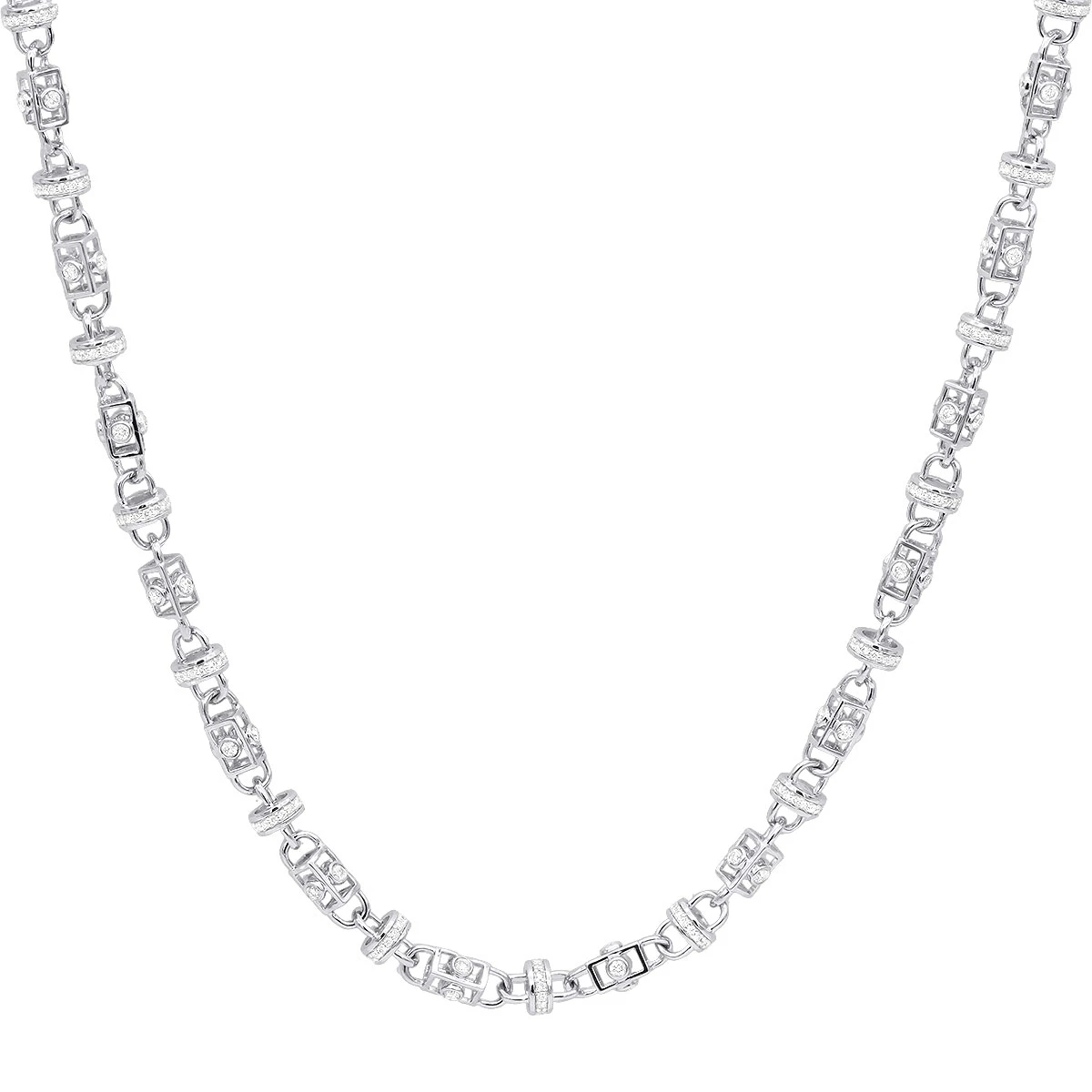 Diamond Hip Hop Chain 14K White Gold 11.00ct 3 Diamond Hip Hop Chain 14K White Gold 11.00ct