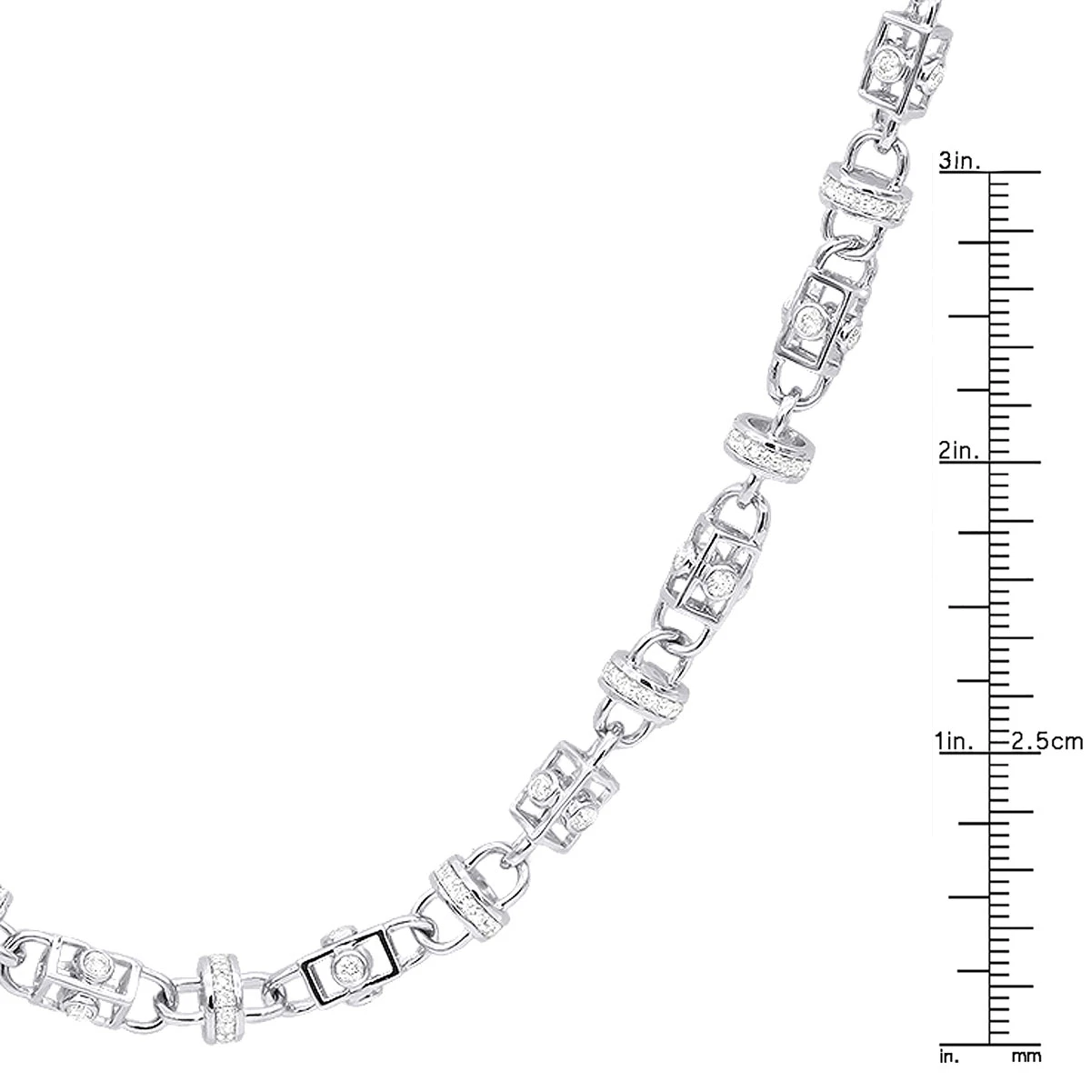 Diamond Hip Hop Chain 14K White Gold 11.00ct 8 Diamond Hip Hop Chain 14K White Gold 11.00ct - Image 6