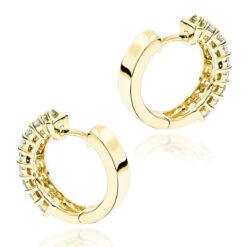 Diamond Hoop Earrings 14K Yellow Gold 1.73ct -H'Hen Sale Store diamond hoop earrings 14k 173ct p 40482 backye