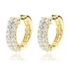 Diamond Hoop Earrings 14K Yellow Gold 1.73ct