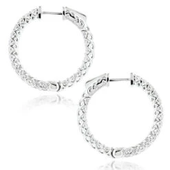Diamond Hoops 14K White Gold Diamond Hoop Earrings Inside Out 1.87 11 Diamond Hoops 14K White Gold Diamond Hoop Earrings Inside Out 1.87 -H'Hen Sale Store diamond hoops 14k diamond hoop earrings inside out 187 p 11 backwh