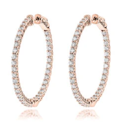 Diamond Hoops 14K White Gold Diamond Hoop Earrings Inside Out 3.5ct -H'Hen Sale Store diamond hoops 14k diamond hoop earrings inside out 444 p 7044 ro