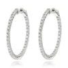 Diamond Hoops 14K White Gold Diamond Hoop Earrings Inside Out 3.5ct
