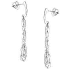 Diamond Infinity Earrings For Women 14K White Gold 0.5ct 11 Diamond Infinity Earrings For Women 14K White Gold 0.5ct -H'Hen Sale Store diamond infinity earrings 14k 060ct p 42078 backwh