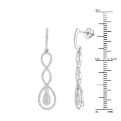 Diamond Infinity Earrings For Women 14K White Gold 0.5ct 12 Diamond Infinity Earrings For Women 14K White Gold 0.5ct -H'Hen Sale Store diamond infinity earrings 14k 060ct p 42078 rulerwh