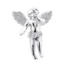 Real Diamond Angel Pendant 14K White Gold 0.5ct Small Charm