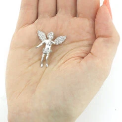 Real Diamond Angel Pendant 14K White Gold 0.5ct Small Charm 8 Real Diamond Angel Pendant 14K White Gold 0.5ct Small Charm -H'Hen Sale Store diamond little angel pendant 14k gold 049ct 3
