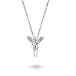 Real Diamond Angel Pendant 14K White Gold 0.5ct Small Charm 9 Real Diamond Angel Pendant 14K White Gold 0.5ct Small Charm -H'Hen Sale Store diamond little angel pendant 14k gold 049ct 4