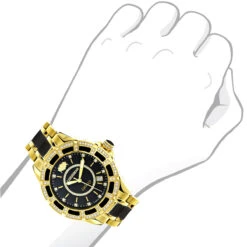 Diamond Men's & Women's Black Ceramic Yellow Gold Pld Luxurman Galaxy 9 Diamond Men's & Women's Black Ceramic Yellow Gold Pld Luxurman Galaxy -H'Hen Sale Store diamond mens womens black ceramic watches yellow gold pld luxurman galaxybod