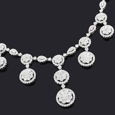 Diamond Necklace 18K White Gold 15.20ct 4 Diamond Necklace 18K White Gold 15.20ct - Image 2