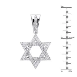 Diamond 14K White Gold Star Of David Pendant 1.44ct -H'Hen Sale Store diamond pendants 14k gold star of david pendant 144ct p 6437 rulerwh