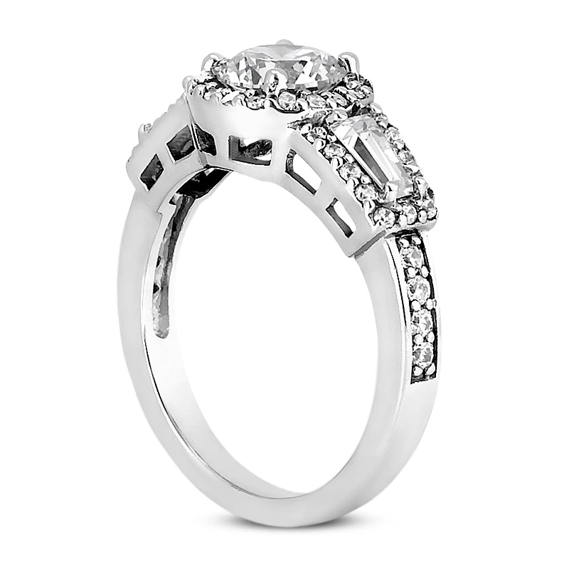 Diamond Platinum Engagement Ring 1.86ct 2.7mm 4 Diamond Platinum Engagement Ring 1.86ct 2.7mm - Image 2