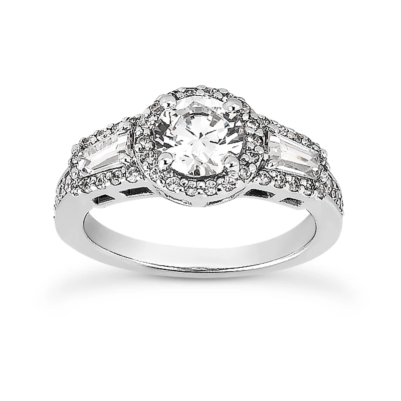 Diamond Platinum Engagement Ring 1.86ct 2.7mm 3 Diamond Platinum Engagement Ring 1.86ct 2.7mm