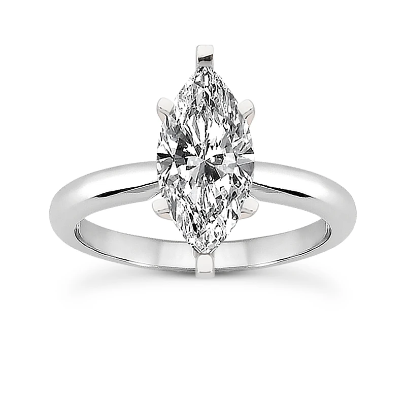 Marquise Diamond Platinum Engagement Ring 1ct 2.7mm 3 Marquise Diamond Platinum Engagement Ring 1ct 2.7mm