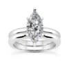 Diamond Platinum Engagement Ring Set 1ct Band: 2.3mm, Eng.: 2.7mm