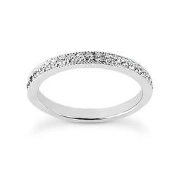 Thin Diamond Platinum Engagement Wedding Band 0.23ct 2.4mm