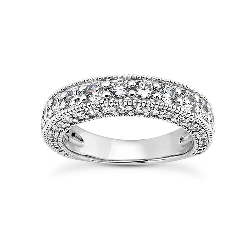 Thin Diamond Platinum Engagement Wedding Ring 1.88ct 3 Thin Diamond Platinum Engagement Wedding Ring 1.88ct
