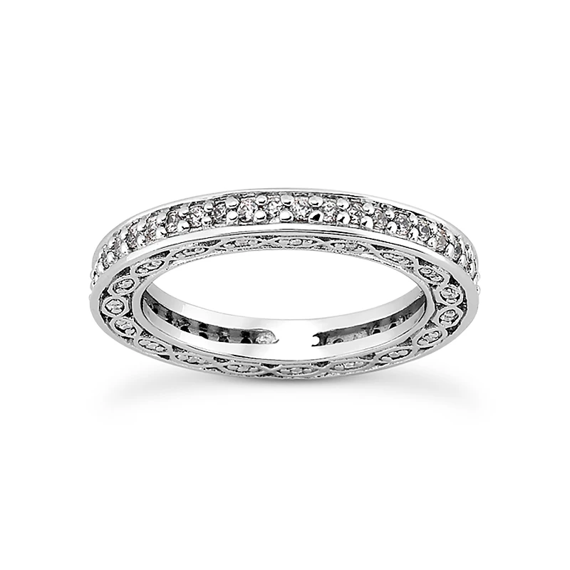 Thin Diamond Platinum Eternity Band 0.63ct 2.4mm 3 Thin Diamond Platinum Eternity Band 0.63ct 2.4mm
