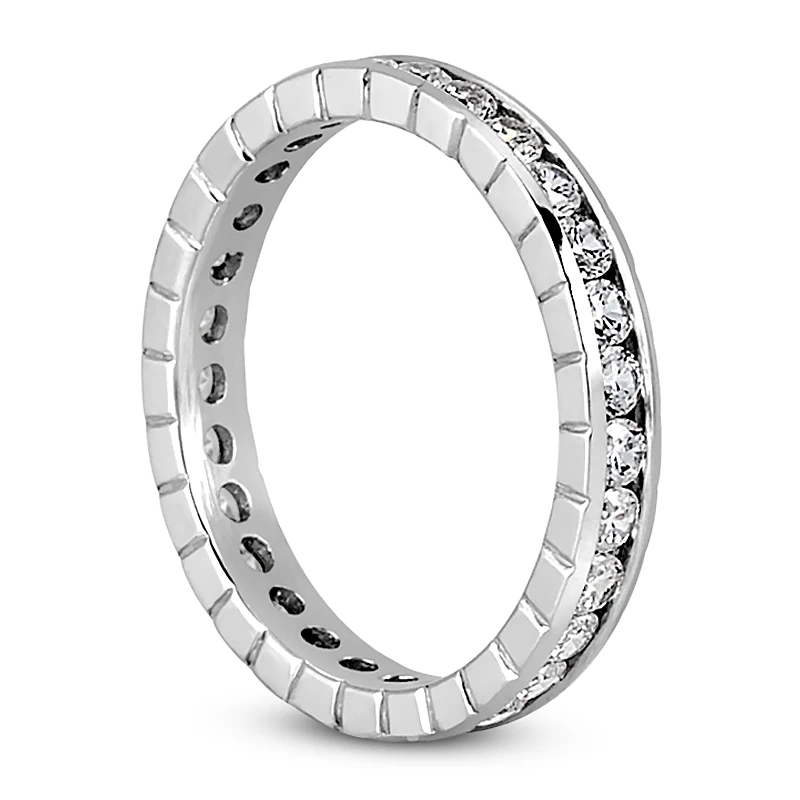 Thin Diamond Platinum Eternity Band 0.84ct 4 Thin Diamond Platinum Eternity Band 0.84ct - Image 2