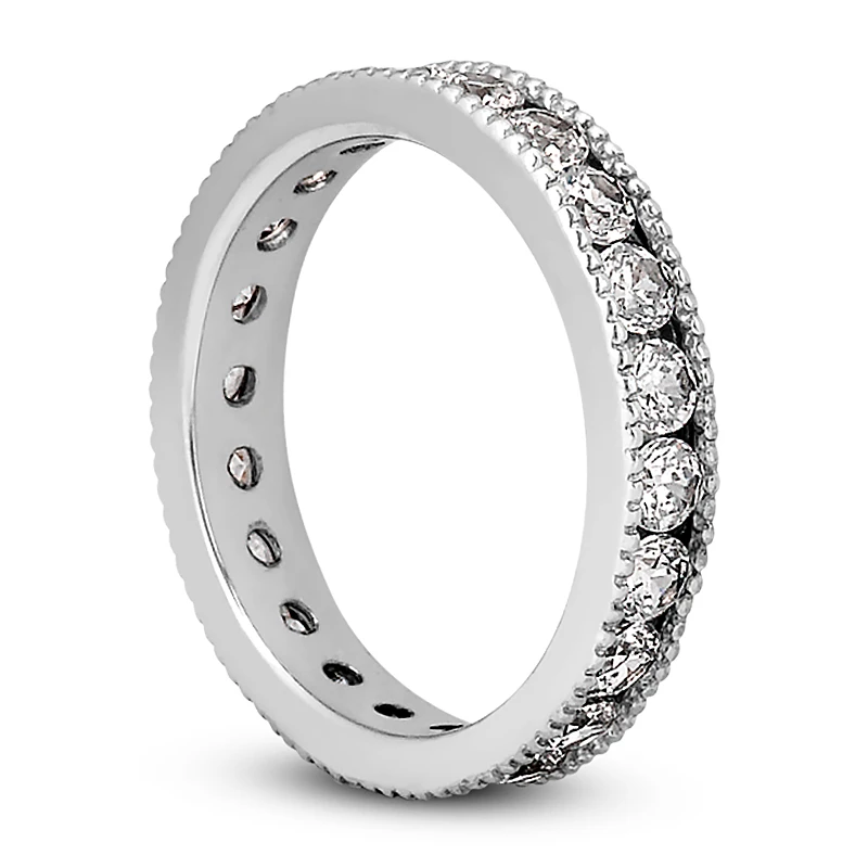 Thin Diamond Platinum Eternity Band 1.54ct 4 Thin Diamond Platinum Eternity Band 1.54ct - Image 2