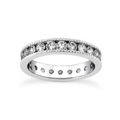 Thin Diamond Platinum Eternity Band 1.54ct