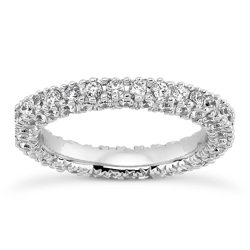 Thin Diamond Platinum Eternity Ring 1.10ct 3 Thin Diamond Platinum Eternity Ring 1.10ct