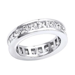 Thin Diamond Platinum Eternity Ring 3.57ct
