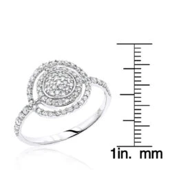 14K White Gold Designer Diamond Circle Ring 0.5 Ctw -H'Hen Sale Store diamond rings 14k gold designer diamond circle ring 63 p 6509 rulerwh