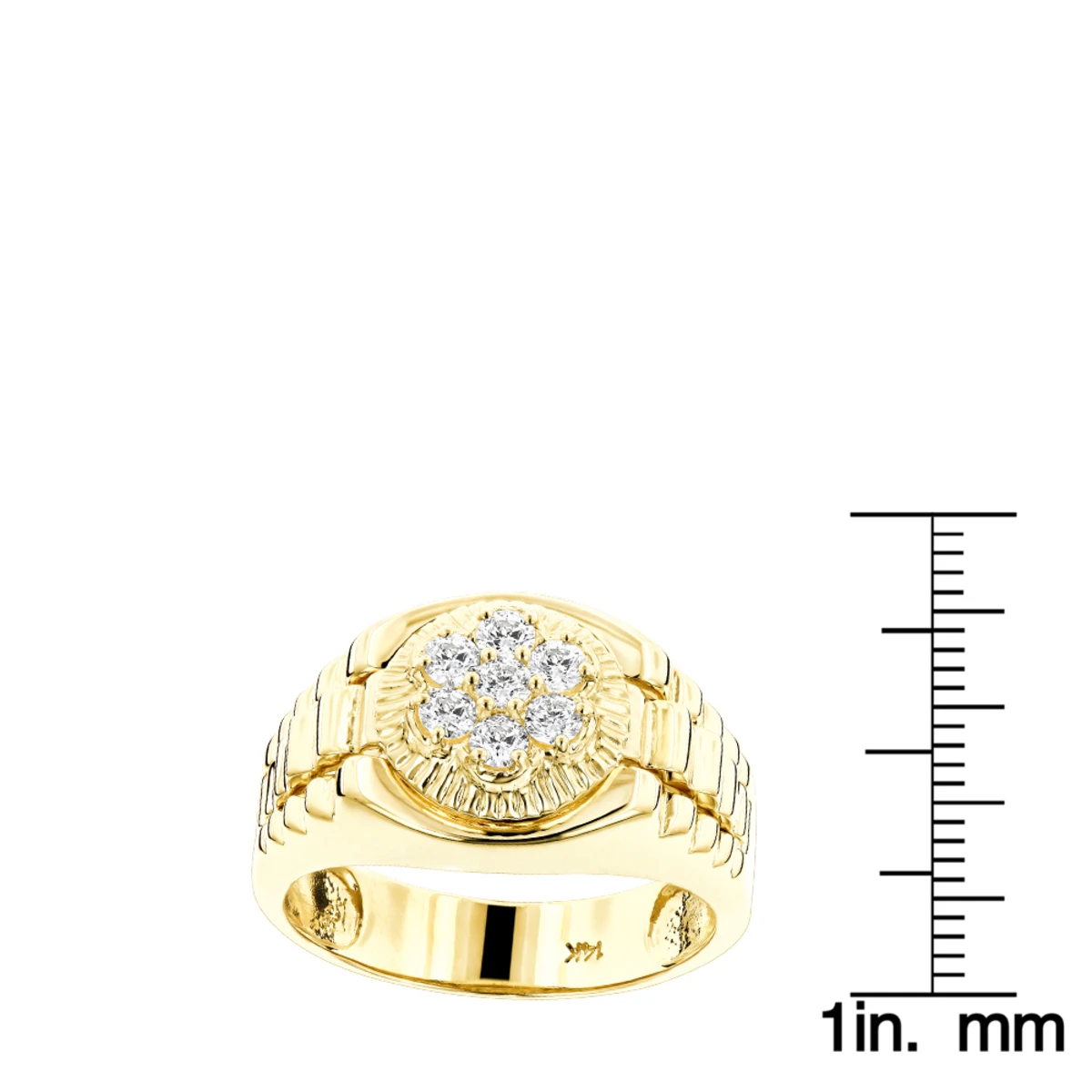 Men's 14K White Gold Rolex Style Diamond Ring 0.45ct 8 Men's 14K White Gold Rolex Style Diamond Ring 0.45ct - Image 6