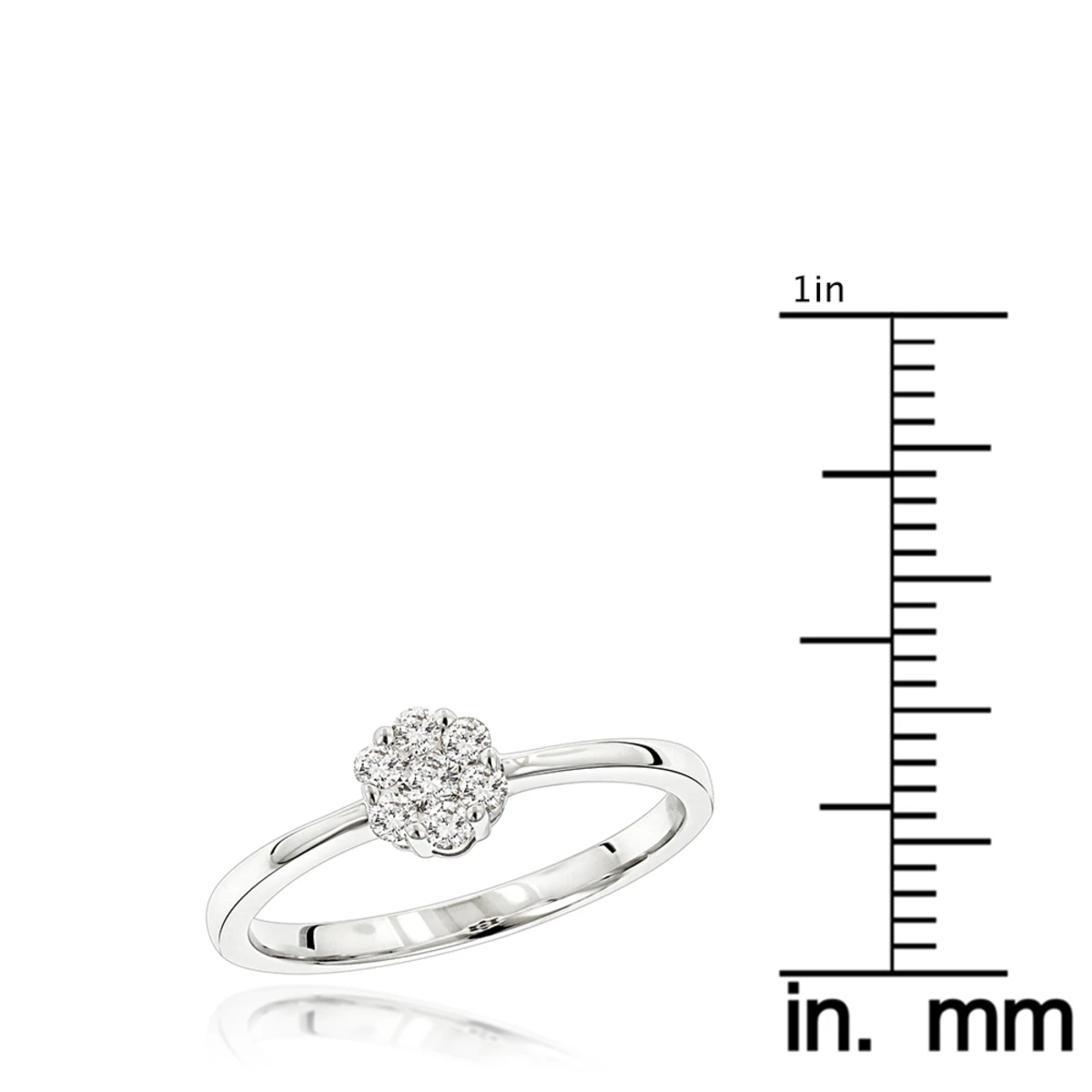 Engagement 14K Yellow Gold Cluster Diamond Promise Ring 22CT 8 Engagement 14K Yellow Gold Cluster Diamond Promise Ring 22CT - Image 6