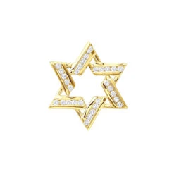 Diamond Star Of David Pendant 0.45ct 14K Yellow Gold
