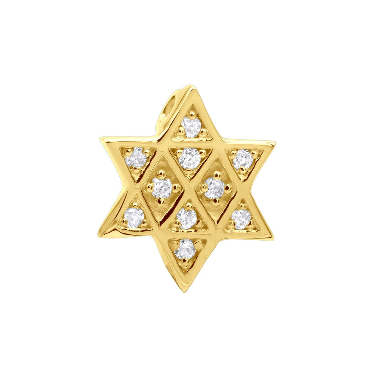14K Yellow Gold & Diamond Jewish Star Of David Pendant 0.05ct 3 14K Yellow Gold & Diamond Jewish Star Of David Pendant 0.05ct