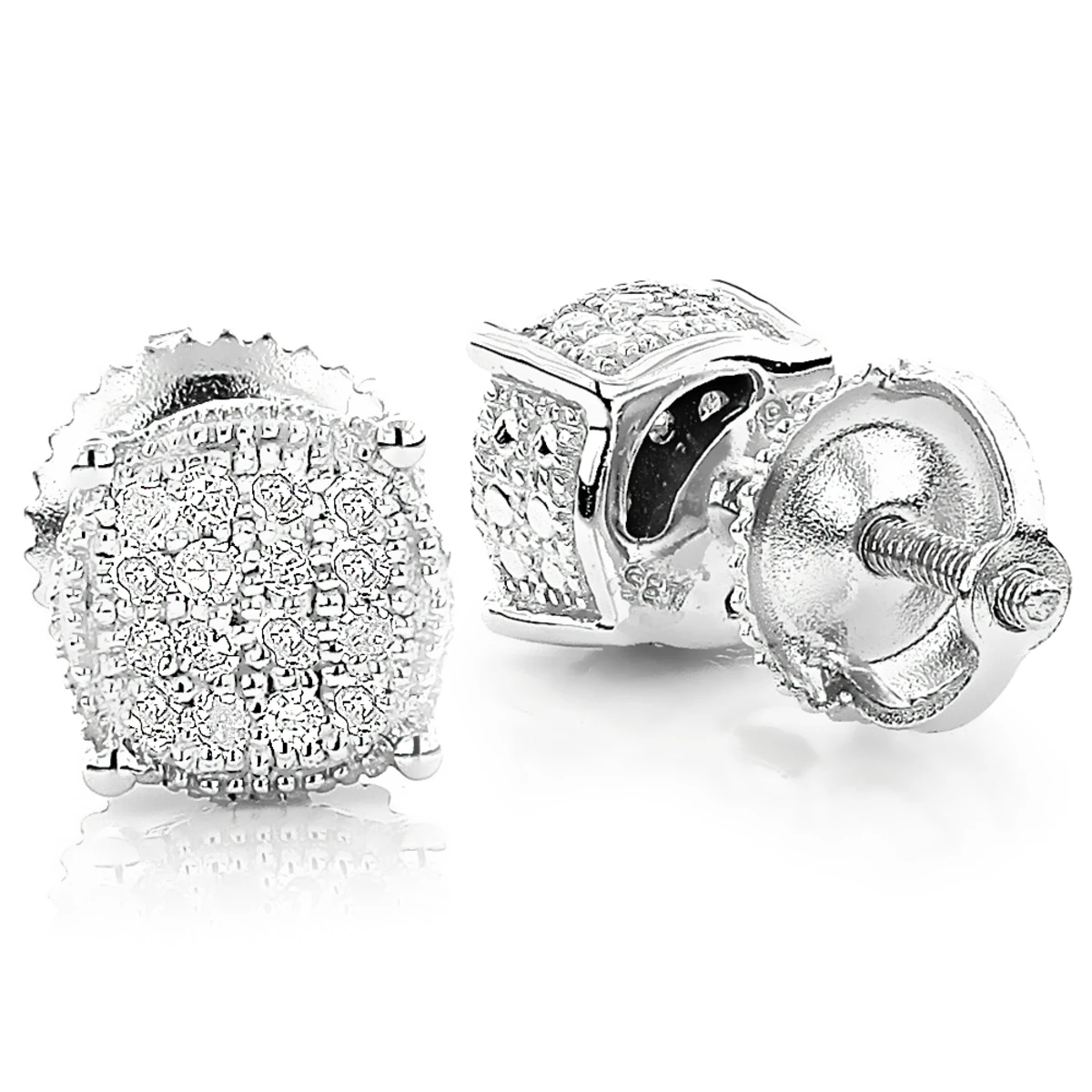 Diamond Stud Earrings 0.25ct Sterling Silver 3 Diamond Stud Earrings 0.25ct Sterling Silver