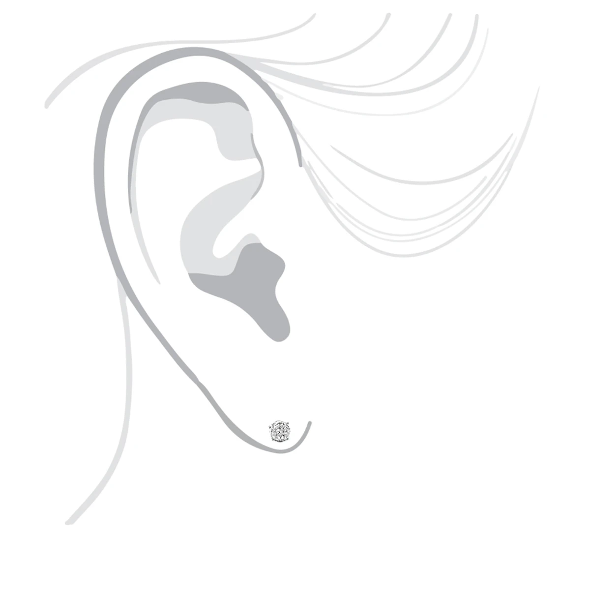 Diamond Stud Earrings 0.25ct Sterling Silver 5 Diamond Stud Earrings 0.25ct Sterling Silver - Image 3