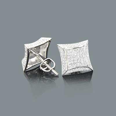 Diamond Stud Earrings In Sterling Silver 0.33ct 3 Diamond Stud Earrings In Sterling Silver 0.33ct